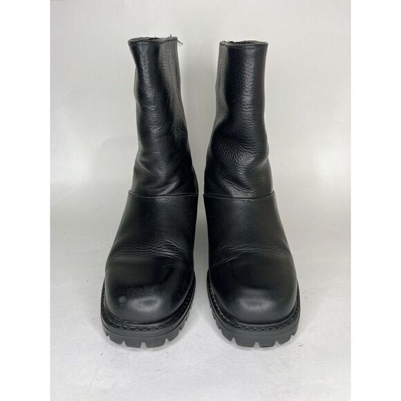Ll Bean Ankle Boots Women Size 7.5W Black Leather Back Zipper - Picture 2 of 13